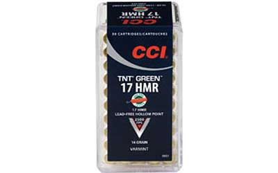 CCI/Speer TNTGreen, 17HMR, 16 Grain, Hollow Point, Lead Free, 50 Round Box 951