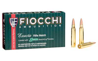Fiocchi Ammunition Rifle, 223 Remington, 77 Grain, Hollow Point Boat Tail Match King, 20 Round Box 223MKD