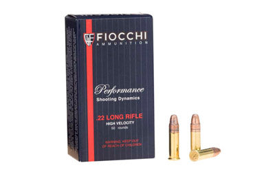 Fiocchi Ammunition Rimfire, 22LR, 40 Grain, Copper Plated Round Nose, 50 Round Box 22FHVCRN