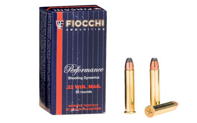 Fiocchi Ammunition Rimfire, 22WMR, 40 Grain, Jacketed HollowPoint, 50 Round Box 22FWMB