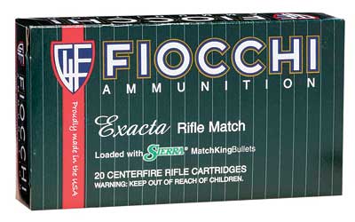 Fiocchi Ammunition Rifle, 308WIN, 175 Grain, Hollow Point Boat Tail Match King, 20 Round Box 308MKD