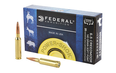 Federal PowerShok, 6.5 Creedmoor, 140Gr, Soft Point, 20, 200 65CRDB