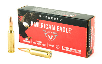 Federal American Eagle, 224 Valkyrie, 75 Grain, Total Metal Jacket, 20 Round Box AE224VLK1