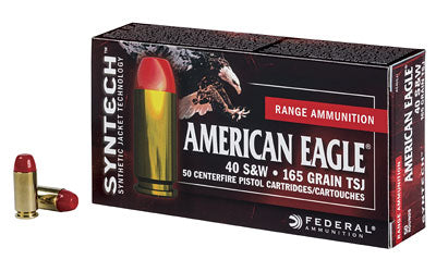 Federal American Eagle, 40 S&W, 180 Grain, Total Synthetic Jacket, 50 Round Box AE40SJ1