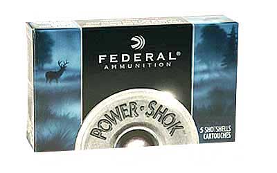 Federal PowerShok, 12 Gauge, 2.75", 00 Buck, Max Dram, Buckshot, 9 Pellets,5 Round Box F12700