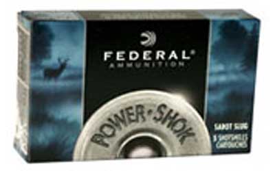 Federal PowerShok, 12 Gauge, 2.75", Max Dram, 1oz, Sabot Slug, Hollow Point,5 Round Box F127SS2