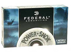 Federal PowerShok, 12 Gauge, 3", 00 Buck, Mag Dram, Buckshot, 15 Pellets,5 Round Box F13100