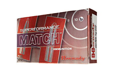 Hornady SuperFormance, 223REM, 75 Grain, Boat Tail, Hollow Point, Match, 20 Round Box 80264