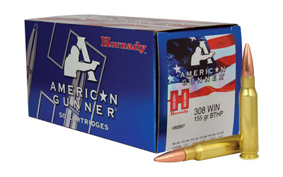 Hornady American Gunner, 308 Win, 155 Grain, Boat tail Hollow Point, 50 Round Box 80967