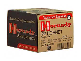 Hornady Hunting, 22 Hornet, 35 Grain, V-Max, 25 Round Box 8302