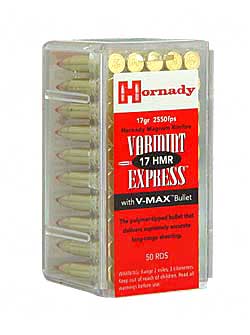 Hornady Hunting, 17HMR, 17 Grain, V-Max, 50 Round Box 83170
