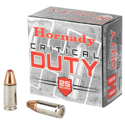 Hornady 90226 Critical Duty 9mm Luger +P 135 GR FlexLock 25 Bx/ 10 Cs