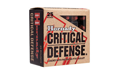 Hornady Critical Defense, 9MM, 115 Grain, Hollow Point, 25 Round Box 90250