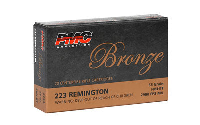 PMC Bronze, 223REM, 55 Grain, Full Metal Jacket, 20 Round Box 223A