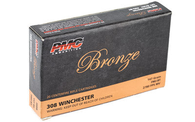 PMC Bronze, 308 Winchester, 147 Grain, Full Metal Jacket, 20 Round Box 308B
