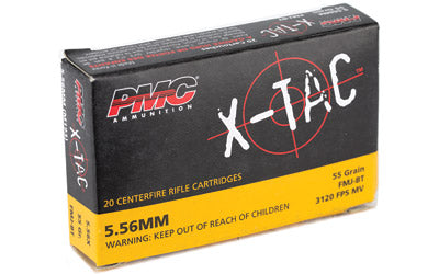 PMC XTAC, 556NATO, 55 Grain, Full Metal Jacket, 20 Round Box 5.56X