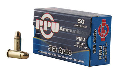 Prvi Partizan Pistol, 32 ACP, 71 Grain, Full Metal Jacket, 50 Round Box PPH32AF