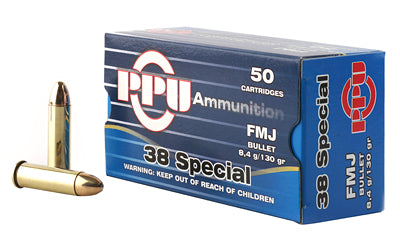 Prvi Partizan Pistol, 38 Special, 130 Grain, Full Metal Jacket, 50 Round Box PPH38SF