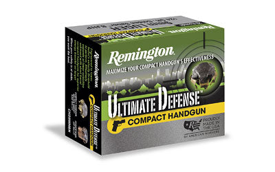 Remington Compact Ultimate Home Defense, 9MM, 124 Grain, Brass Jacketed Hollow Point, 20 Round Box 28963