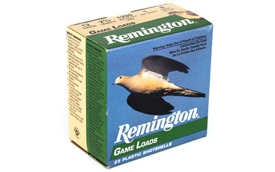 Remington Game Load, 12Ga, 2.75", #8, 3.25 Dr, 1 oz., 25 Round Box 20032