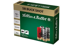 Sellier & Bellot Shotshell, 12 Gauge, 2.75", 00 Buck, 9 Pellets, 10 Round Box SB12BSJ
