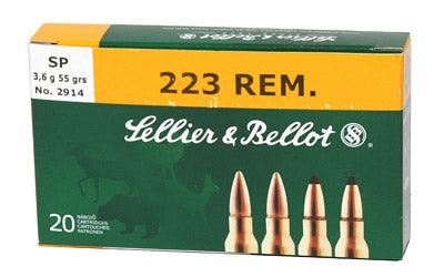 Sellier & Bellot Rifle, 223 Rem, 55Gr, Full Metal Jacket, 20 Round Box SB223A