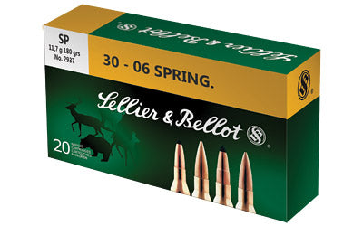 Sellier & Bellot Rifle, 30-06, 180 Grain, Soft Point, 20 Round Box SB3006B