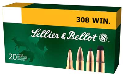 Sellier & Bellot Rifle, 308WIN, 147 Grain, Full Metal Jacket, 20 Round Box SB308A