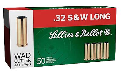 Sellier & Bellot Pistol, 32 S&W Long, 100 Grain, Wadcutter, 50 Round Box SB32SWLB