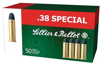 Sellier & Bellot Pistol, 38 Special, 158 Grain, Lead Round Nose, 50 Round Box SB38A