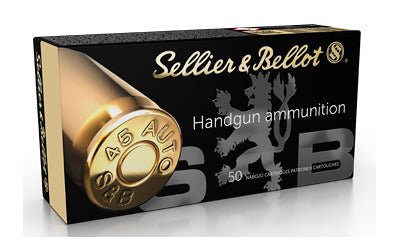Sellier & Bellot Pistol, 45 ACP, 230 Grain, Jacketed Hollow Point, 50 Round Box SB45C