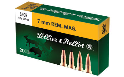 Sellier & Bellot Rifle, 7MM Rem, 139 Grain, Soft Point, 20 Round Box SB7B