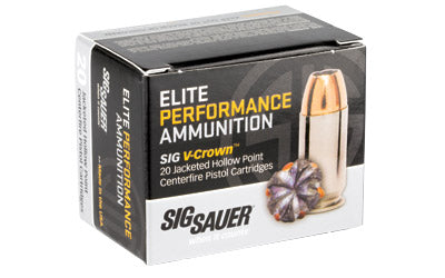 Sig Sauer Elite Performance V-Crown Ammunition, 357 Magnum, 125Grain, Jacketed Hollow Point, 20 Round Box E357M1-20