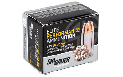 Sig Sauer Elite Performance V-Crown Ammunition, 38 Special, 125Grain, Jacketed Hollow Point, 20 Round Box E38SP1-20