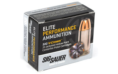 Sig Sauer Elite Performance V-Crown, 40 S&W, 180 Grain, Jacketed Hollow Point, 20 Round Box E40SW2-20