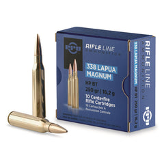 PPU PP338H Standard Rifle 338 Lapua Magnum 250 GR Hollow Point Boat Tail 10 Bx/ 20 Cs