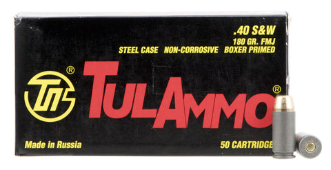 Tulammo TA401800 Centerfire Handgun 40 S&W 180 GR FMJ 50 Bx/ 10 Cs