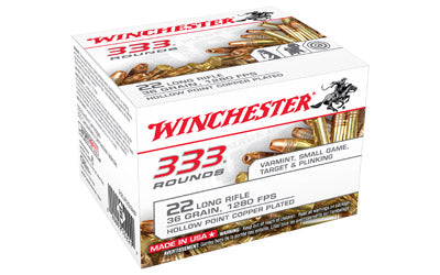 Winchester Rimfire, 22LR, 36 Grain, Hollow Point, 333 Round Brick 22LR333HP