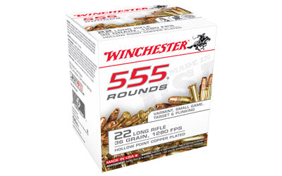 Winchester Rimfire, 22LR, 36 Grain, Hollow Point, 555 Round Brick 22LR555HP