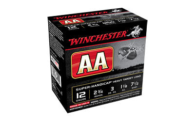 Winchester AA Super Handicap, 12Ga 2.75", #7.5, Shotshell, 25 Round Box AAHA127