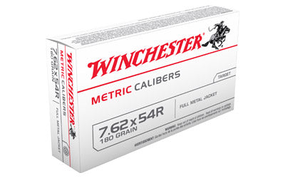 Winchester Metric, 762x54R, 180 Grain, Full Metal Jacket, 20 Round Box MC76254R
