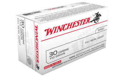 Winchester USA, 30 Carbine, 110 Grain, Full Metal Jacket, 50 Round Box Q3132