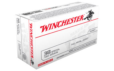 Winchester USA, 38 Special, 130 Grain, Full Metal Jacket, 50 Round Box Q4171