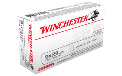 Winchester USA, 9X23 WIN, 124 Grain, Jacket Flat Point, 50 Round Box Q4304