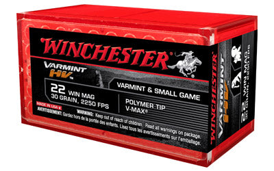 Winchester Rimfire, 22WMR, 30 Grain, V-Max, 50 Round Box S22M2PT