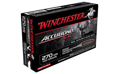 Winchester Supreme, 270WIN, 140 Grain, Nosler Accubond, 20 Round Box S270CT