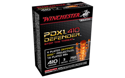 Winchester Supreme Elite, 410 Gauge, 3" Buckshot, 3 Defense Discs, 12 BB Pellets, 10 Round Box S413PDX1