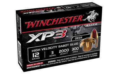 Winchester XP3, 12 Gauge, 3", 300 oz., Sabot Slug, Lead Free, 5 Round Box SXP123