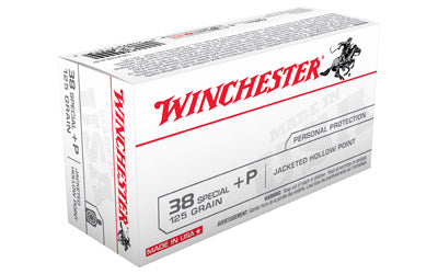 Winchester USA, 38 Special, 125 Grain, Jacketed Hollow Point, +P, 50 Round Box USA38JHP