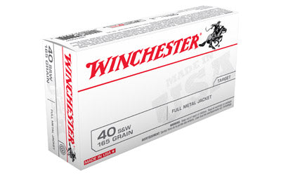 Winchester USA, 40 S&W, 165 Grain, Full Metal Jacket, Flat, 50 Round Box USA40SW